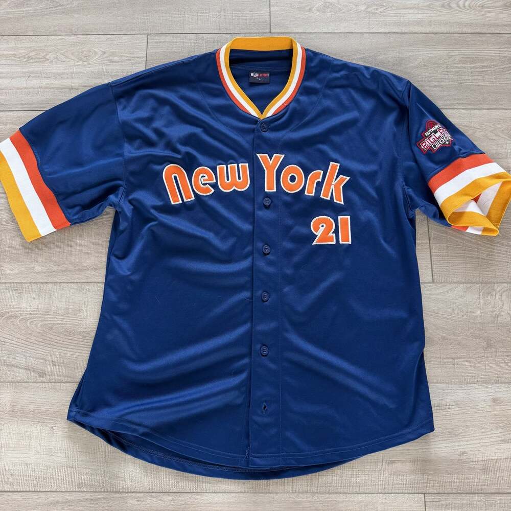 Bigland New York 21 Baseball Jersey Mens L Blue